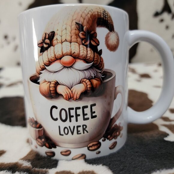 Gnome Coffee Lover 11oz Ceramic Coffee Mug Tea Cup - Picture 2 of 4